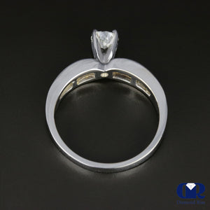 0.67 Carat Round Cut Diamond Engagement Ring In 14K White Gold - Diamond Rise Jewelry