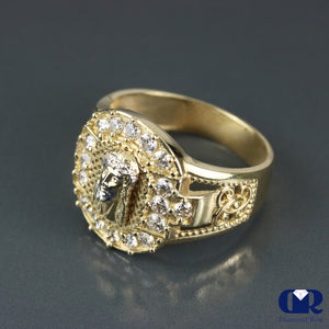 Men's 14K Gold Jesus Diamond Pinky Ring - Diamond Rise Jewelry
