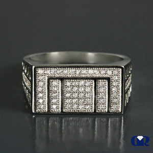 Men's Natural Diamond Pinky Ring In 14K White Gold