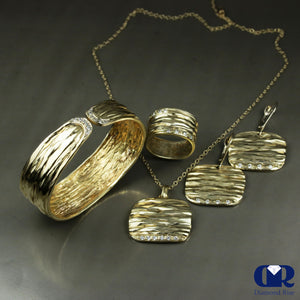 Handmade Diamond Dangle Drop Earrings In 10K Gold With Lever back - Diamond Rise Jewelry
